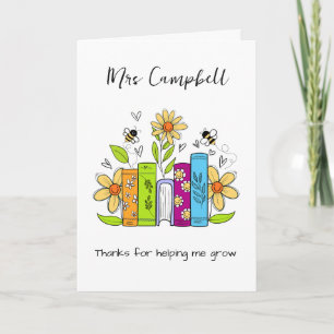 Thank You for Helping Me Grow Teacher Card   Appre