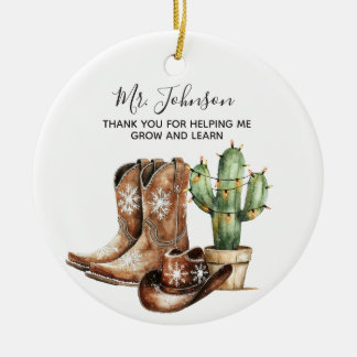 Thank You for Helping Me Grow Teacher Ceramic Gift Ceramic Ornament