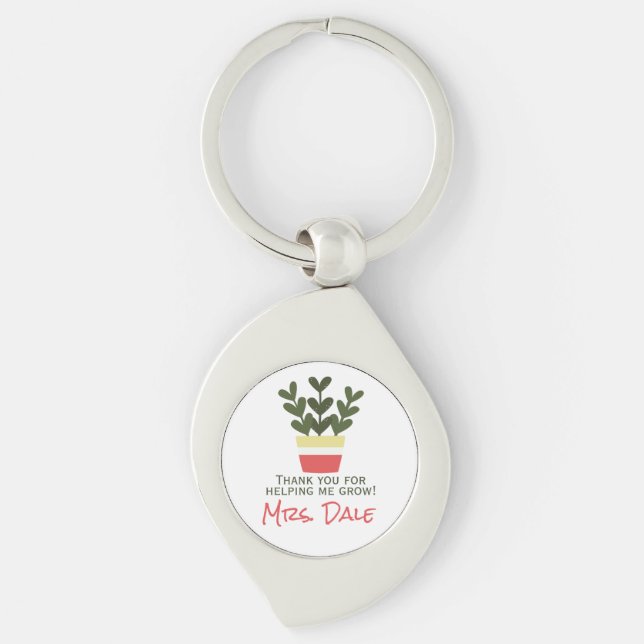 Thank You For Helping Me Grow | Teacher  Keychain (Front)