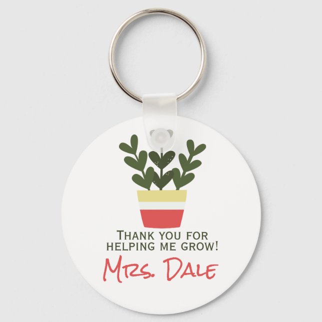 Thank You For Helping Me Grow | Teacher  Keychain (Front)
