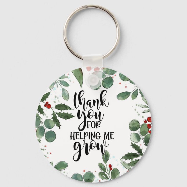 thank you for helping me grown Christmas  Note Car Keychain (Front)