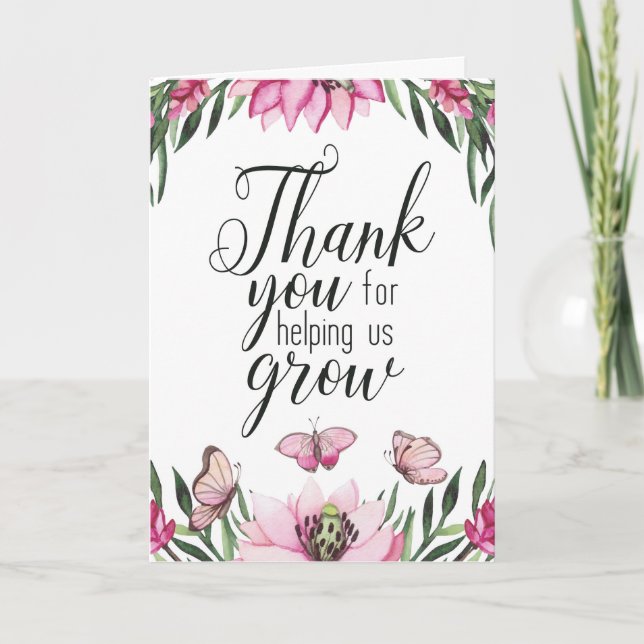 Thank You For Helping Us Grow - Thank You Card (Front)
