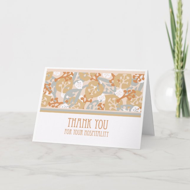 Thank You for Hospitality, Craftsman Style Card (Front)