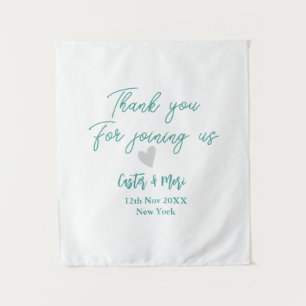 thank you for joining us name green couple heart  tapestry