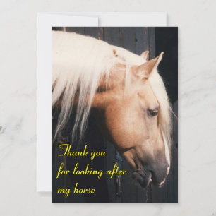 Thank you for looking after my horse card