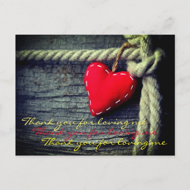 Thank you for loving me postcard (Front)