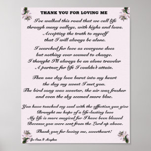 THANK YOU FOR LOVING ME  POSTER