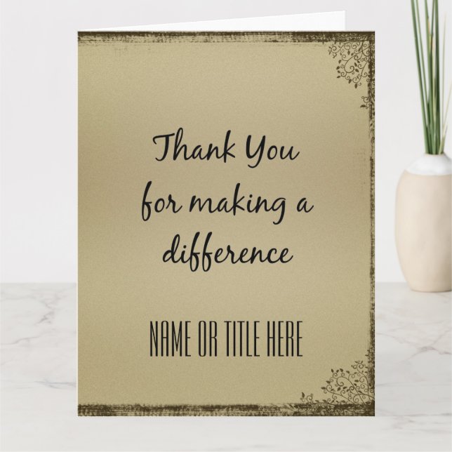 Thank you for Making a Difference Card (Front)