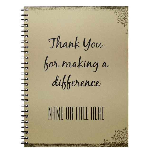 Thank you for Making a Difference Notebook (Front)