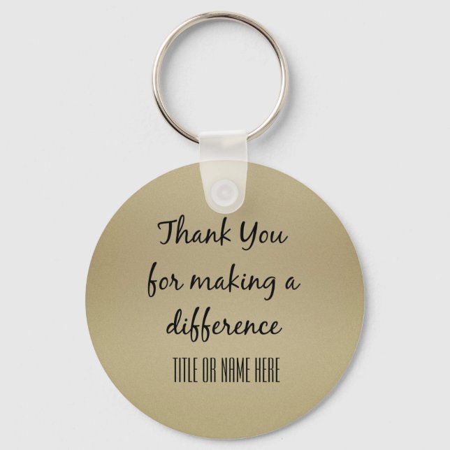 Thank You for Making A Difference Personalized Keychain (Front)