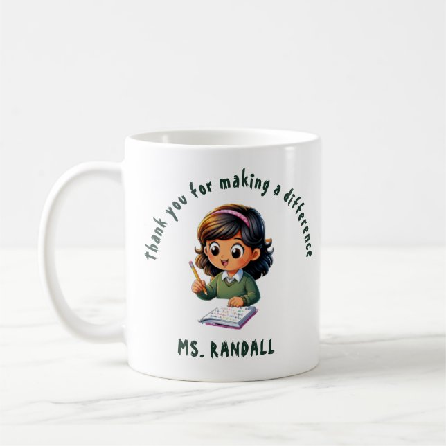 Thank You for Making a Difference Teacher's Mug (Left)