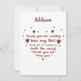 Thank you for making me smile card