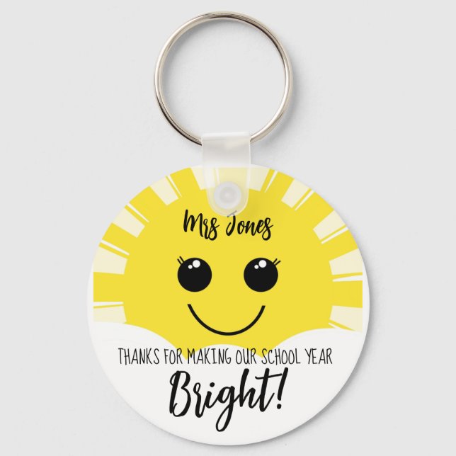 Thank you for making school year bright teacher keychain (Front)