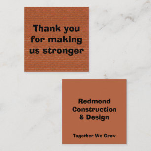 Thank You For Making Us Stronger Business Enclosure Card