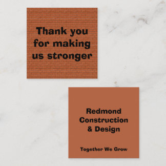 Thank You For Making Us Stronger Business Enclosure Card
