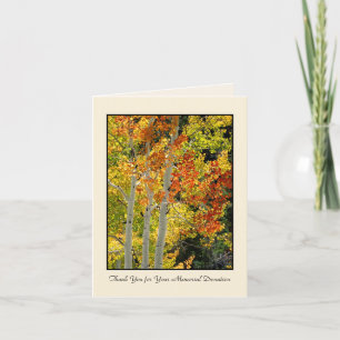 Thank You for Memorial Donation, Three Aspens Card