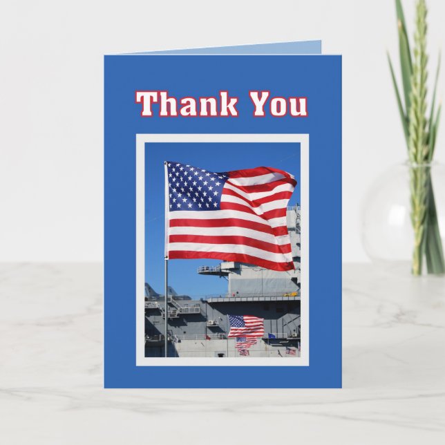Thank You for Military Service Flags Card (Front)