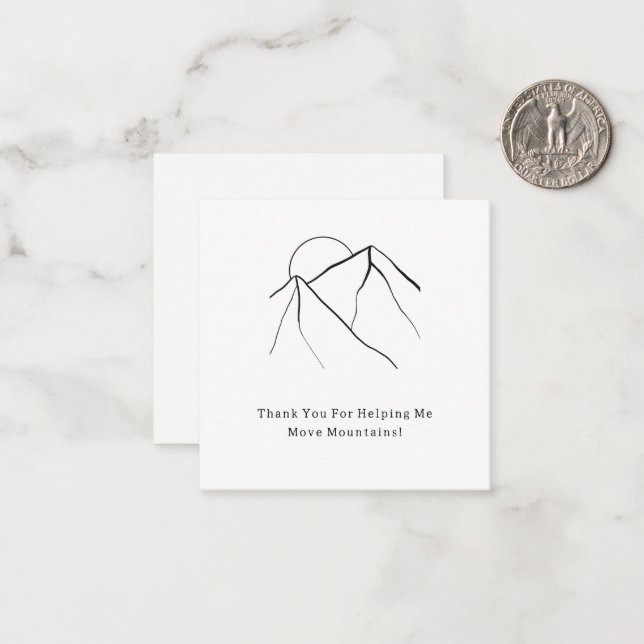 Thank You For Moving Mountains Quote Card (Front/Back In Situ)