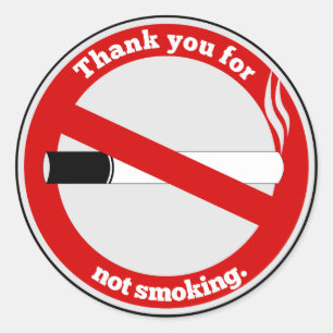Thank you for not smoking classic round sticker