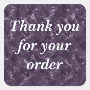 Thank You for Order Business Elegant Purple Square Sticker