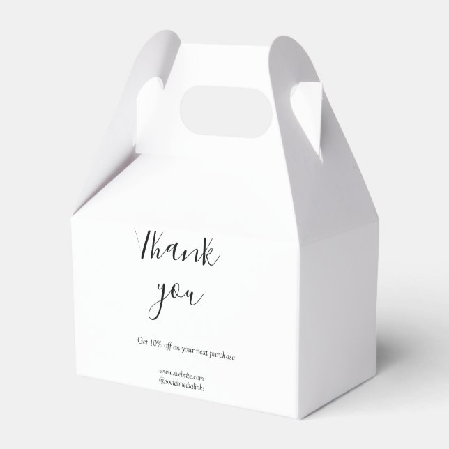 Thank you for order discount code website social b favor box (Front Side)