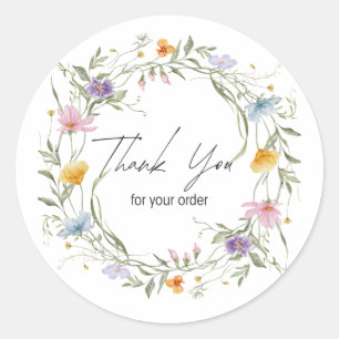 Thank You For Order Round Sticker