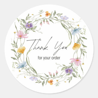 Thank You For Order Round Sticker