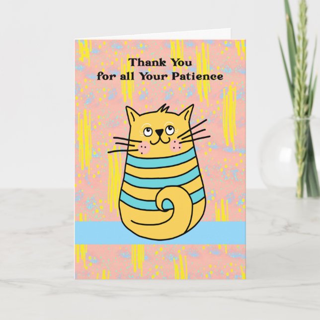Thank You for Patience Cute Cat Design (Front)