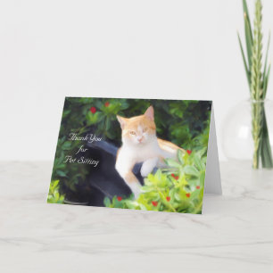 Thank You for Pet Sitting Cat Greeting Card