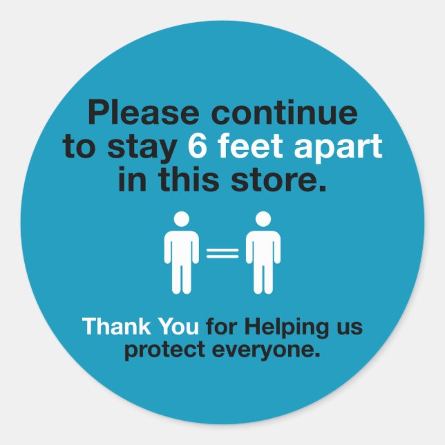 Thank You For Practicing Social Distancing Classic Round Sticker (Front)