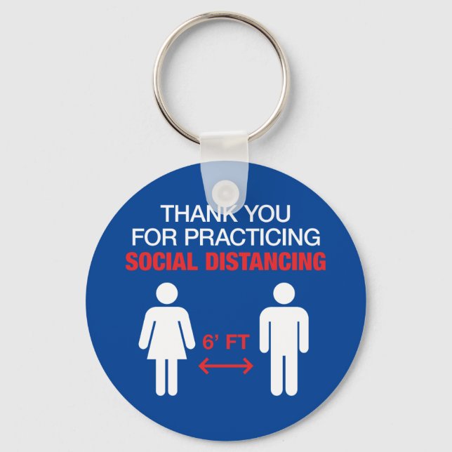 Thank You For Practicing Social Distancing Keychain (Front)