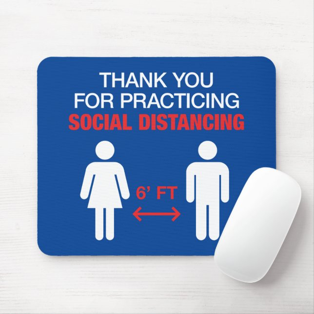 Thank You For Practicing Social Distancing Mouse Pad (With Mouse)