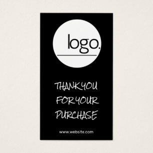 THANK YOU FOR PURCHASE BLACK LOGO PACKAGE INSERT 