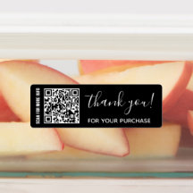 Thank You For Purchase Black Personalized QR Code