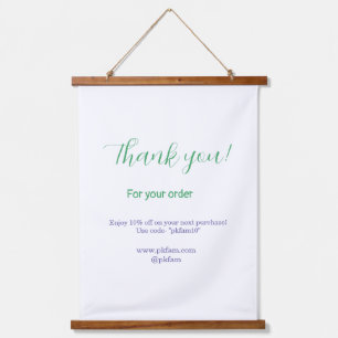 Thank you for purchase blue family business social hanging tapestry