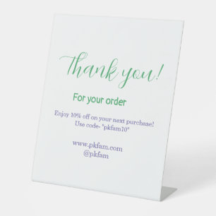 Thank you for purchase blue family business social pedestal sign