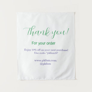 Thank you for purchase blue family business social tapestry