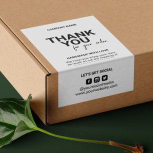 Thank You For Purchase Packaging Trendy Shipping Sticker