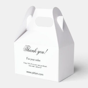 Thank you for purchase pink family business detail favor box