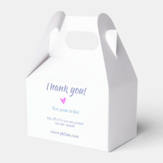 Thank you for purchase pink family business detail favor box