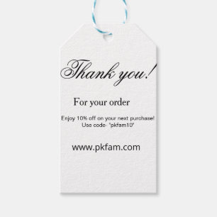 Thank you for purchase pink family business detail gift tags