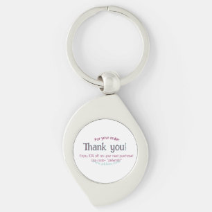 Thank you for purchase pink family business detail keychain