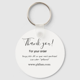 Thank you for purchase pink family business detail keychain