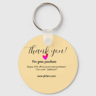 Thank you for purchase pink family business detail keychain