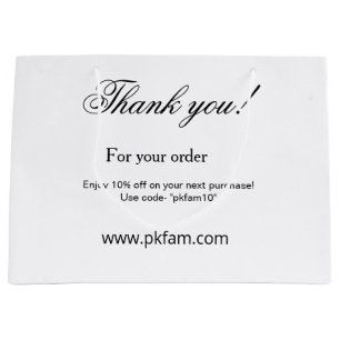 Thank you for purchase pink family business detail large gift bag