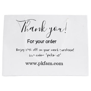Thank you for purchase pink family business detail large gift bag