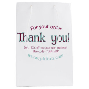 Thank you for purchase pink family business detail medium gift bag