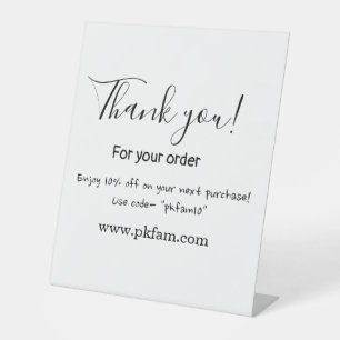 Thank you for purchase pink family business detail pedestal sign