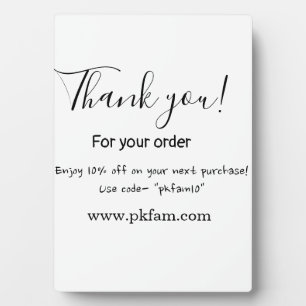 Thank you for purchase pink family business detail plaque