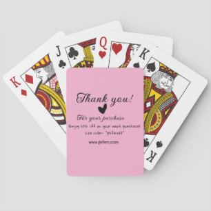 Thank you for purchase pink family business detail playing cards